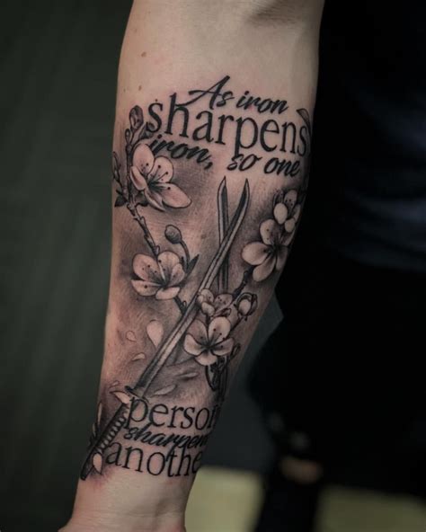 iron sharpens iron tattoo|sharpening iron sleeve tattoo.